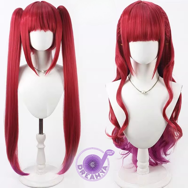 Anime Cosplay Long Hair - Houshou Marine Cosplay Wig Vtuber Red