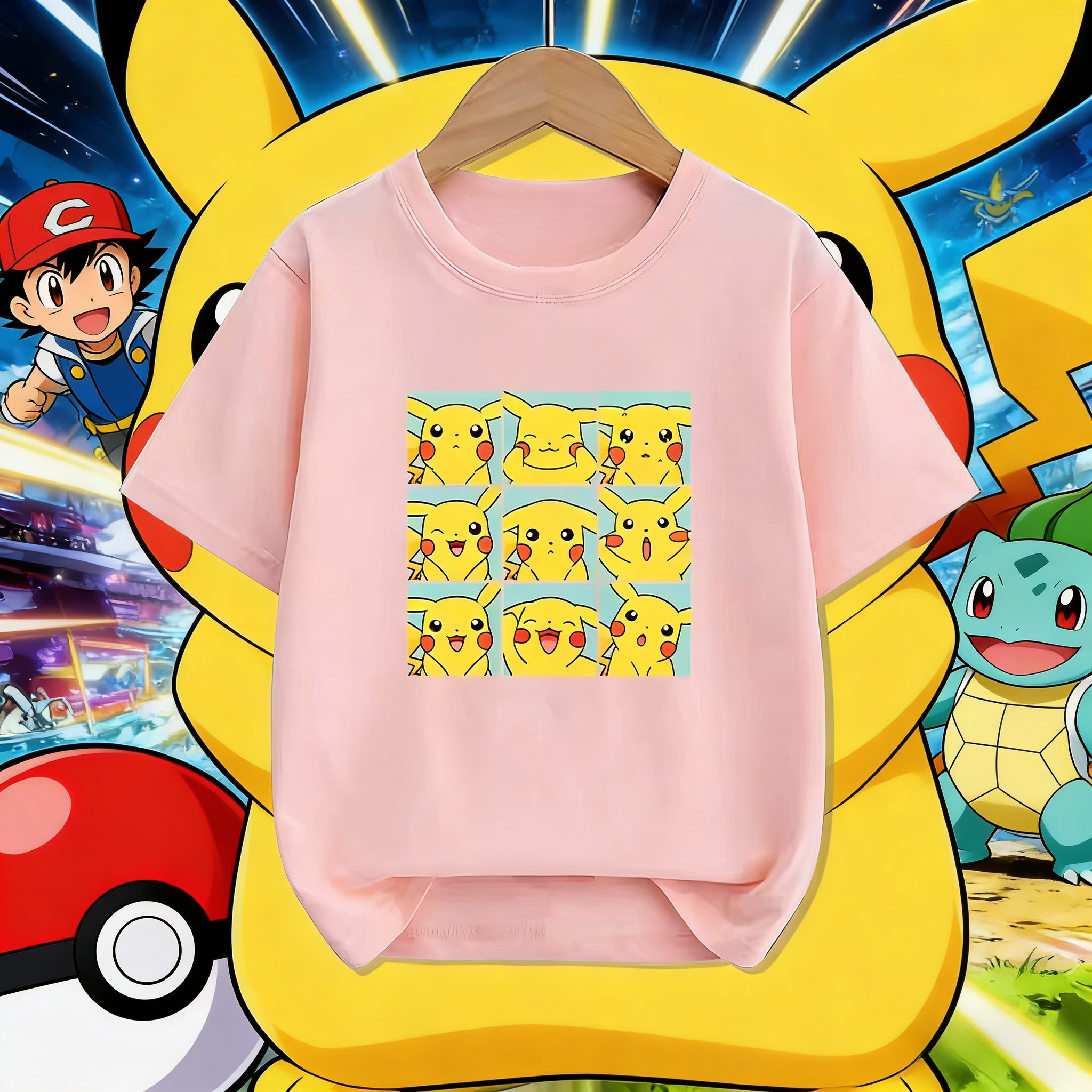 Anime Cosplay Pokemon - 2026 Summer Pokemon Pikachu Emoji Grid