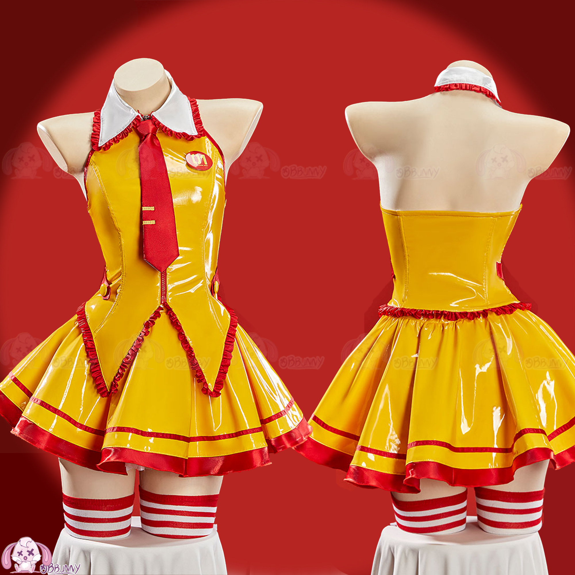 Anime Cosplay Miku - Miku Fanart Cosplay Costume PU Leather