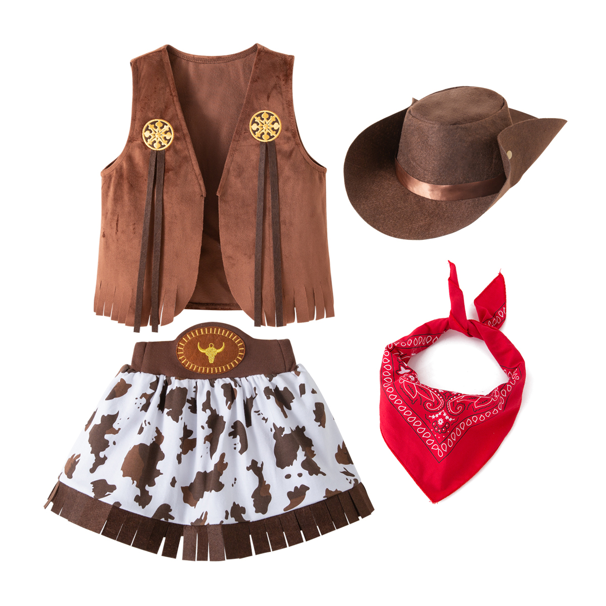 Anime Cosplay Toddler - Cowboy Costume for Girls Purim Halloween