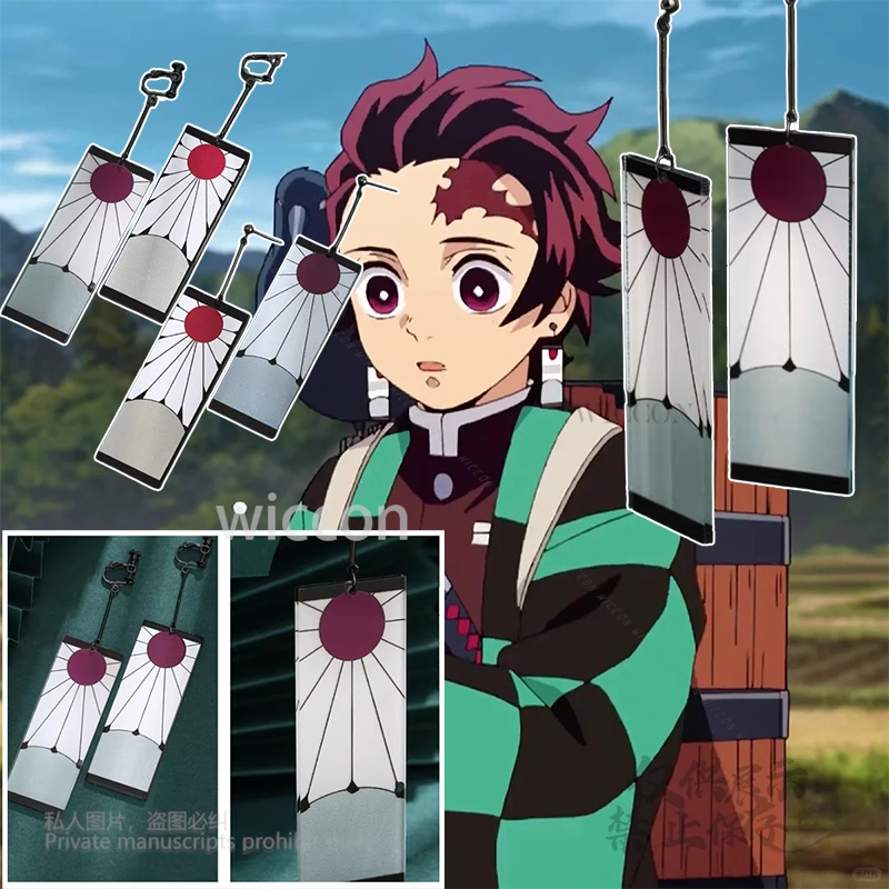 Acrylic Earrings Ear Clips Sty - Anime Cosplay Demon Slayer 리뷰 및 가격