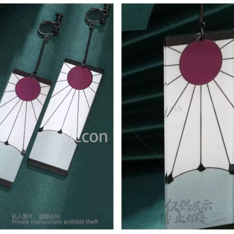 Acrylic Earrings Ear Clips Sty - Anime Cosplay Demon Slayer 리뷰 및 가격