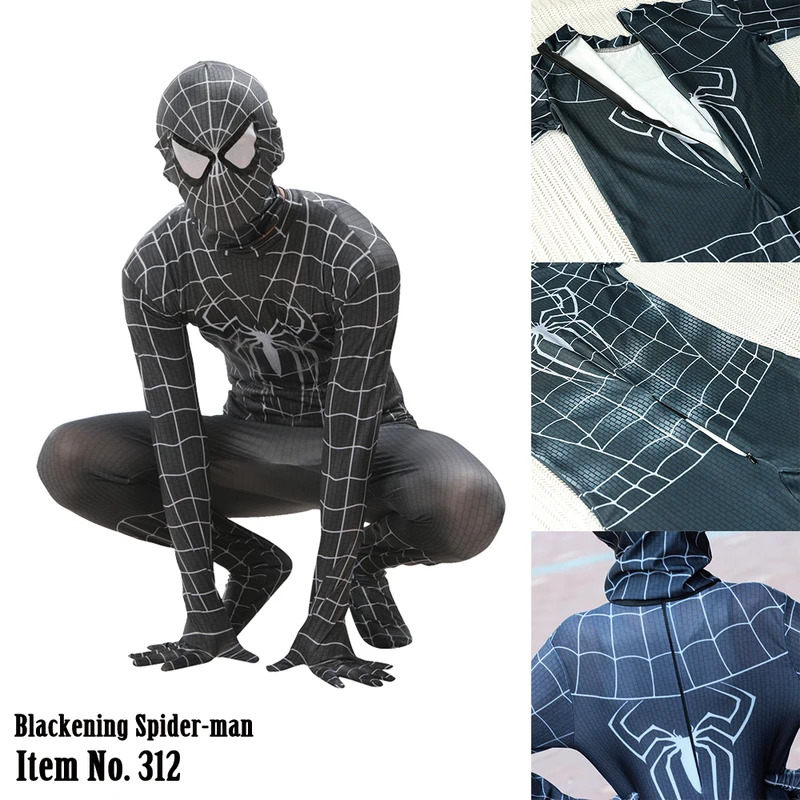 MARVEL Black Spider-man Costum - Anime Cosplay Youtube Shorts 리뷰 및 가격