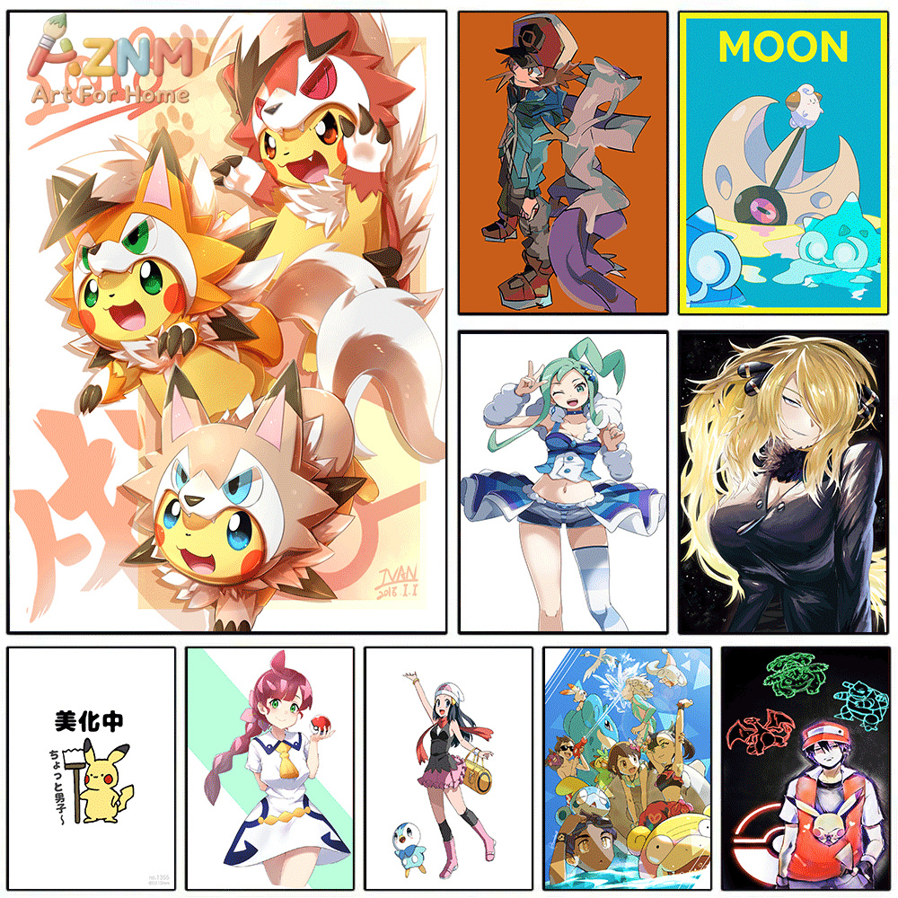 AZNM Pokemon Anime Canvas Wall - Anime Cosplay Pokemon 리뷰 및 가격
