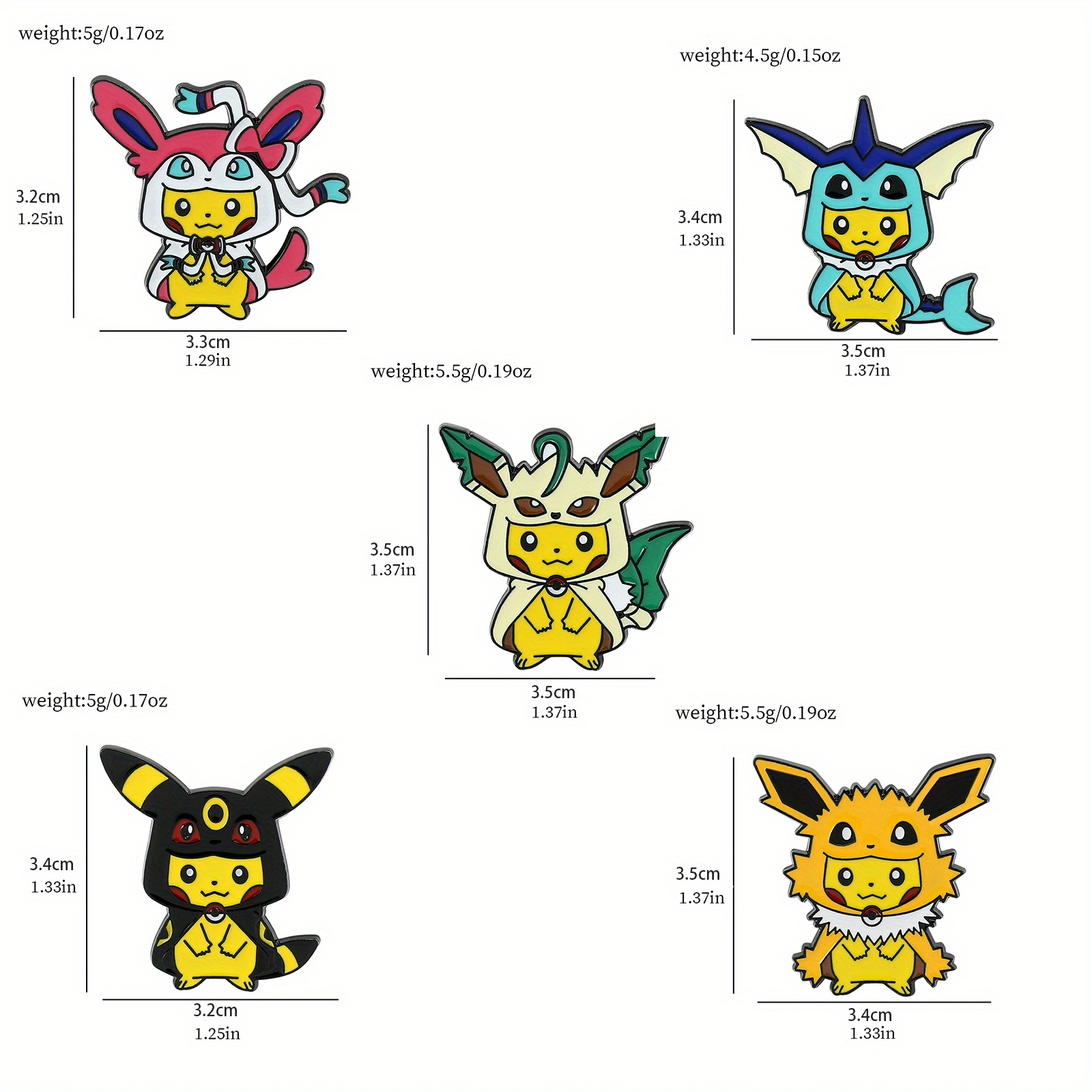 9 Pcs Creative Cartoon Brooch  - Anime Cosplay Pokemon 리뷰 및 가격