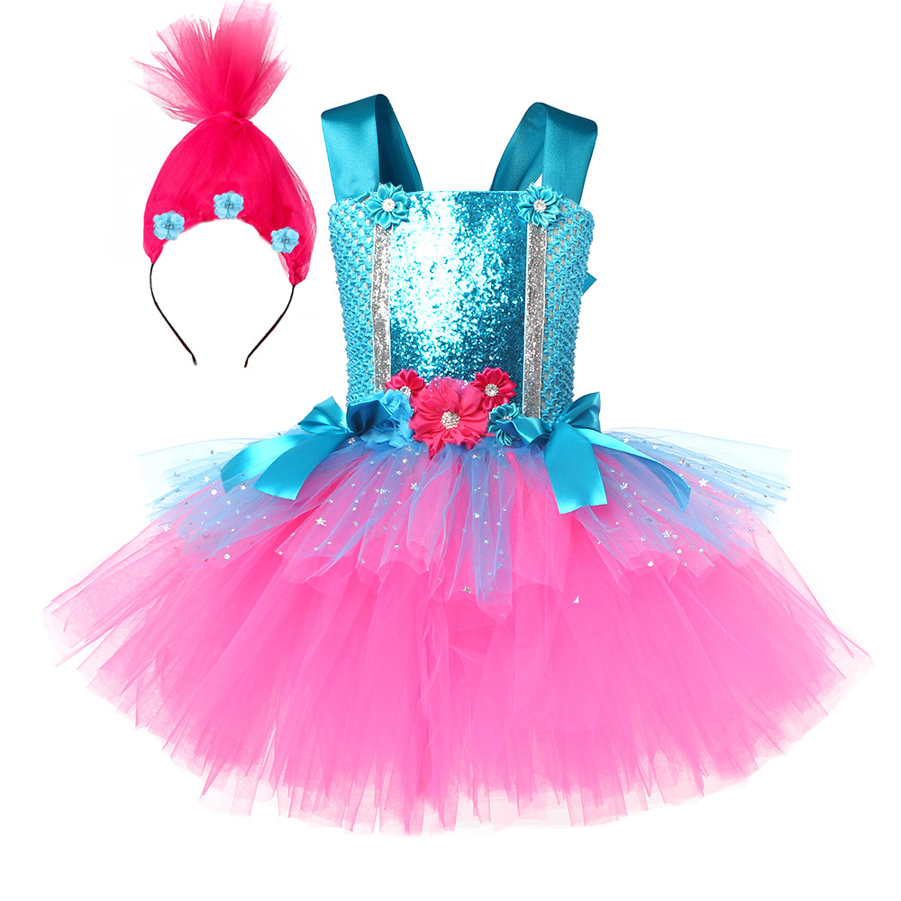 Trolls Tutu Dress for Girls Pr - Anime Cosplay Toddler 리뷰 및 가격