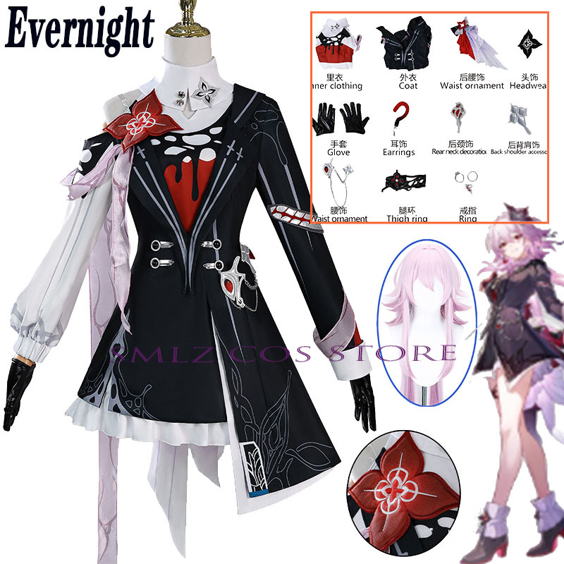 Newly Evernight Cosplay Honkai - Anime Cosplay Costumes Female 리뷰 및 가격