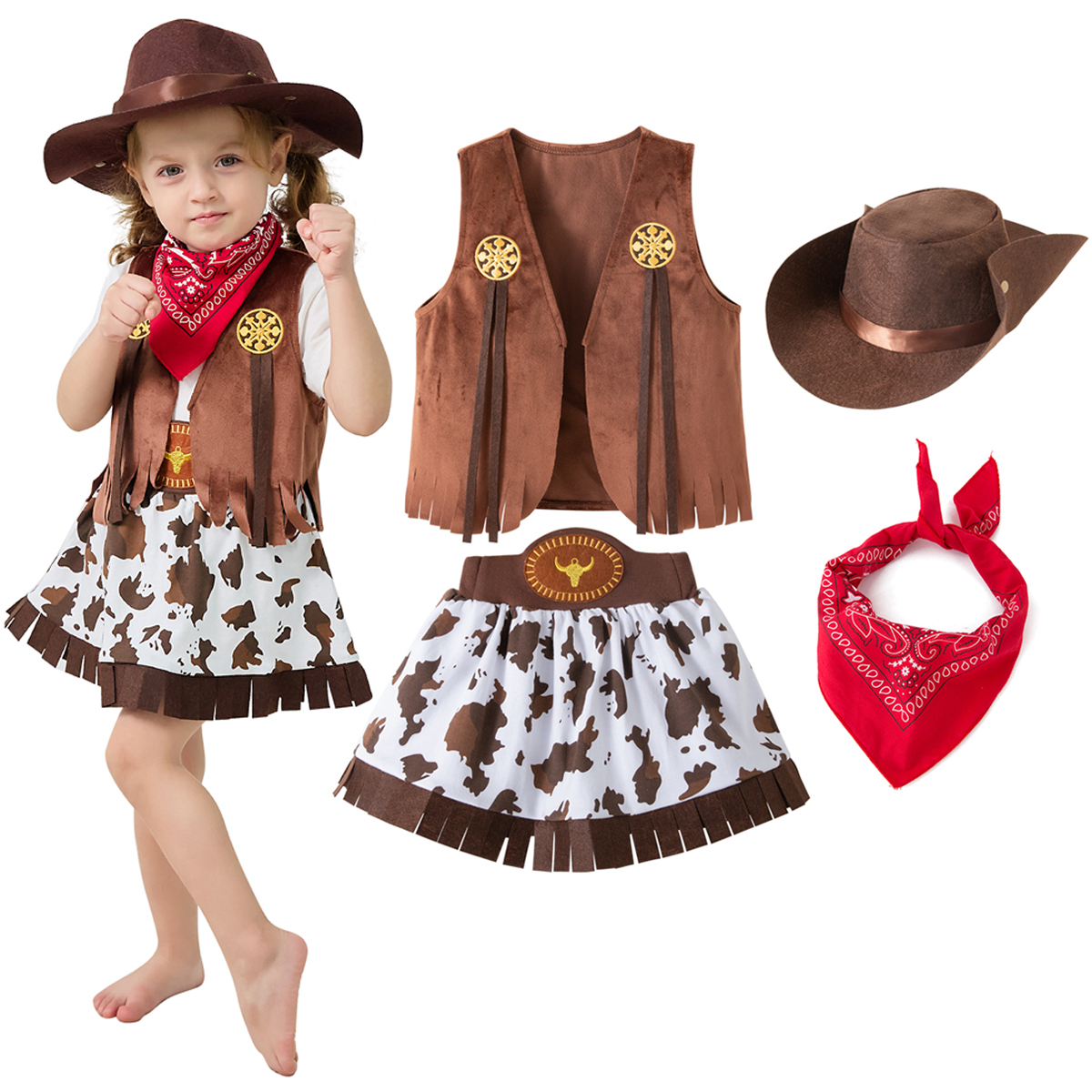 Cowboy Costume for Girls Purim - Anime Cosplay Toddler 리뷰 및 가격