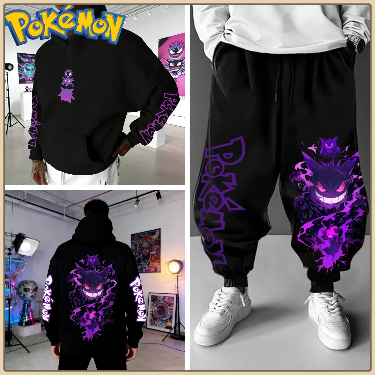 Black Hoodie and Pants Set wit - Anime Cosplay Pokemon 리뷰 및 가격
