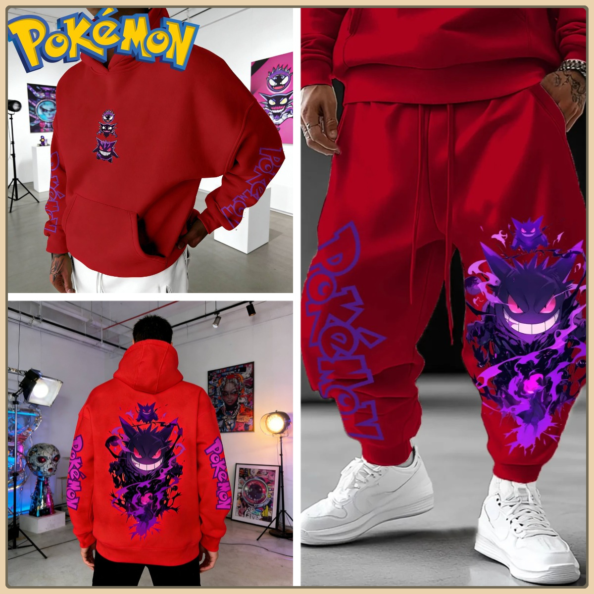 Black Hoodie and Pants Set wit - Anime Cosplay Pokemon 리뷰 및 가격