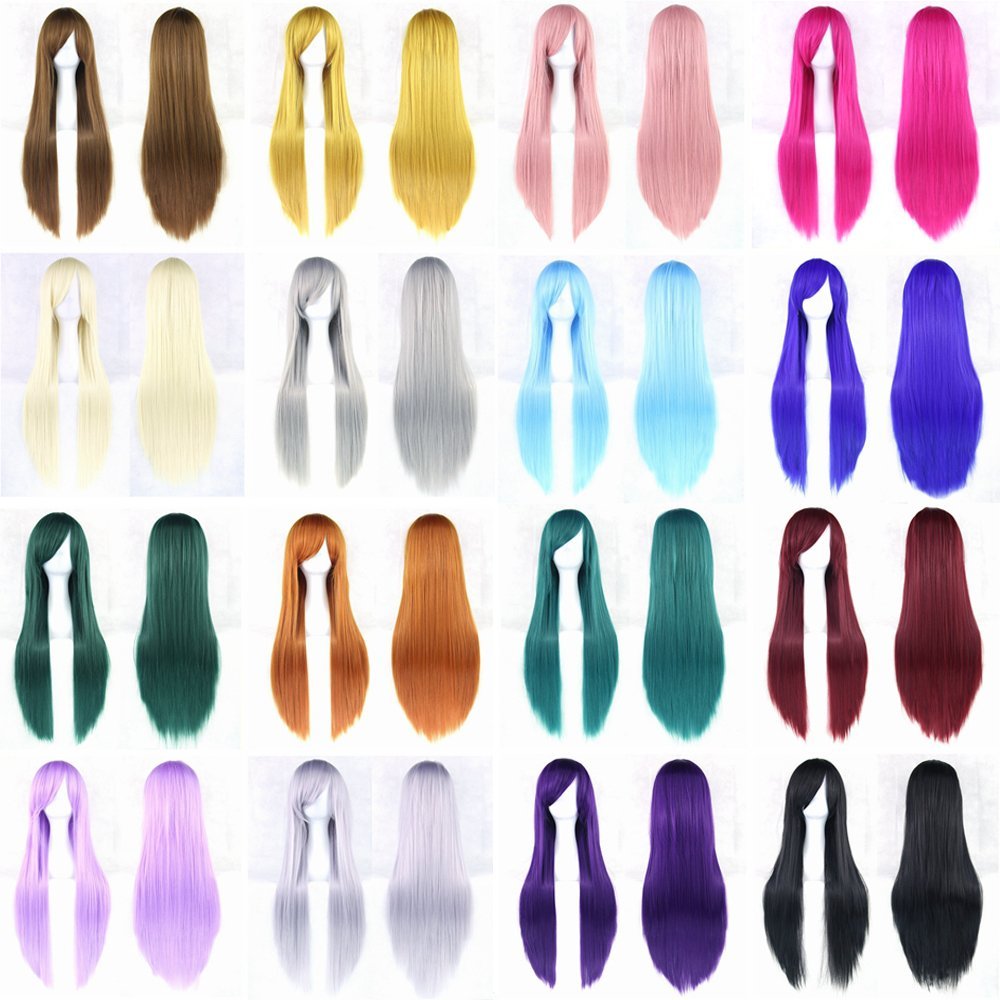 80cm Long Straight Natural Hai - Cosplay Anime White Hair 리뷰 및 가격