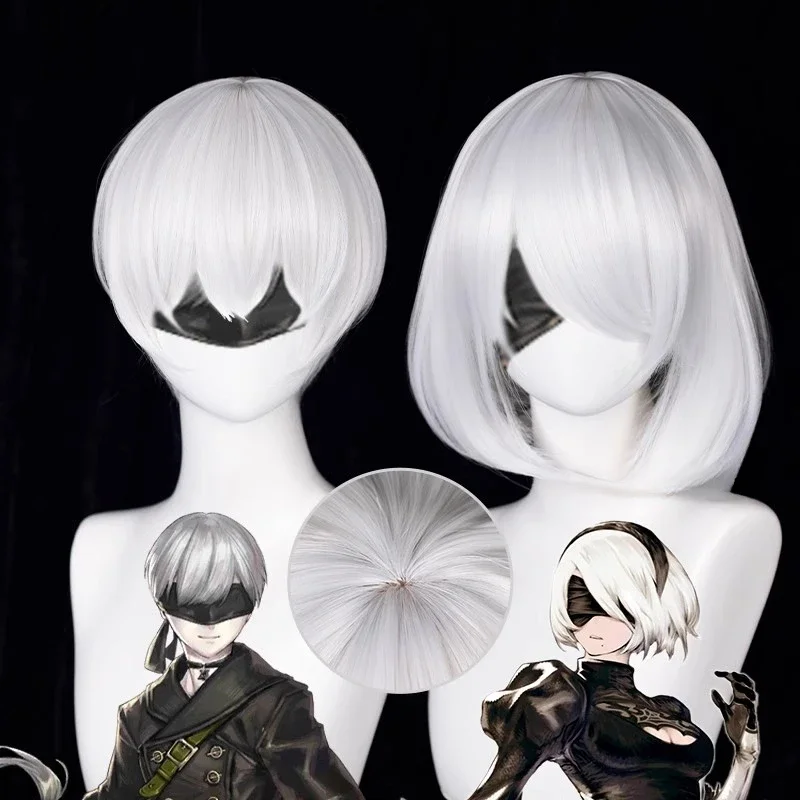Anime 9S Cosplay Wig 2b Wig Wh - Cosplay Anime White Hair 리뷰 및 가격
