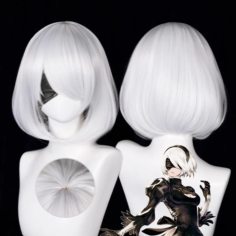 Anime 9S Cosplay Wig 2b Wig Wh - Cosplay Anime White Hair 리뷰 및 가격